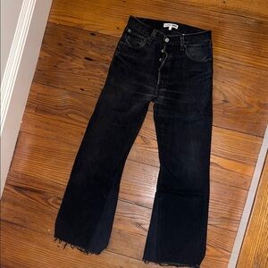 Re/Done Levi’s Reworked Black Denim Jeans Flare/bootcut Size 26